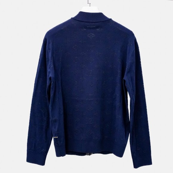 Louis Vuitton Navy LVSE Drop Needle Monogram Bomber Jacket - Picture 4 of 14